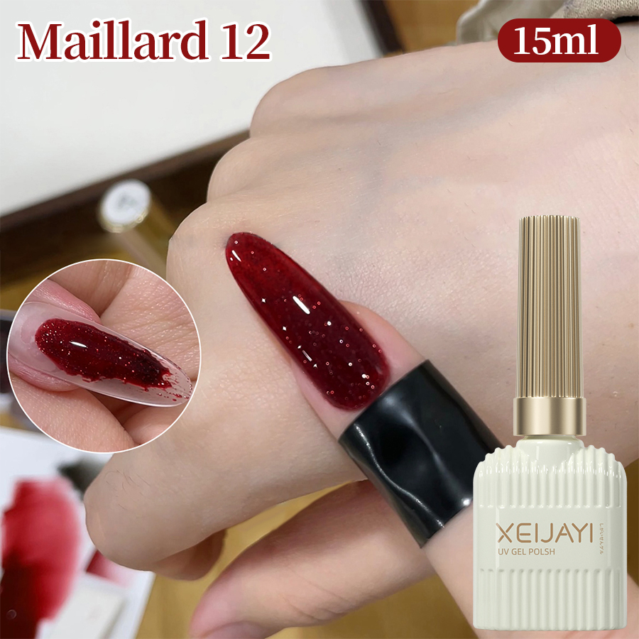 Xeijayi ยาทาเล็บเจล กลิตเตอร์โฮโลแกรม 15 มล. สําหรับผู้เริ่มต้น 1 ชิ้น