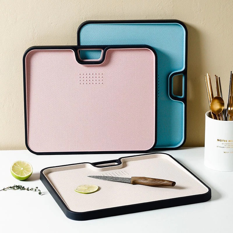 [มูลค่าสูงสุด] เขียงพลาสติก หน้า ป้องกันการรั่วไหล LS1-0657-518 เครื่องใช้ในครัวพร้อมพื้นผิวเรียบ 2 