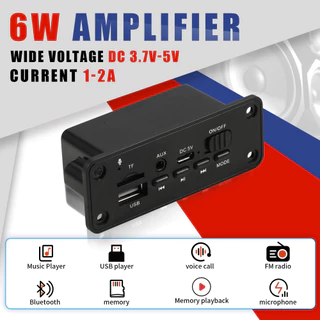 Mini 2x3W บลูทูธ 5.0 เครื่องขยายเสียง DC 3.7V-5V พร้อมรีโมทและจอแสดงผล, Ultra-Low แรงดันไฟฟ้าโมดูลรับสัญญาณเสียงสําหรับ DIY ลําโพงแบบพกพา