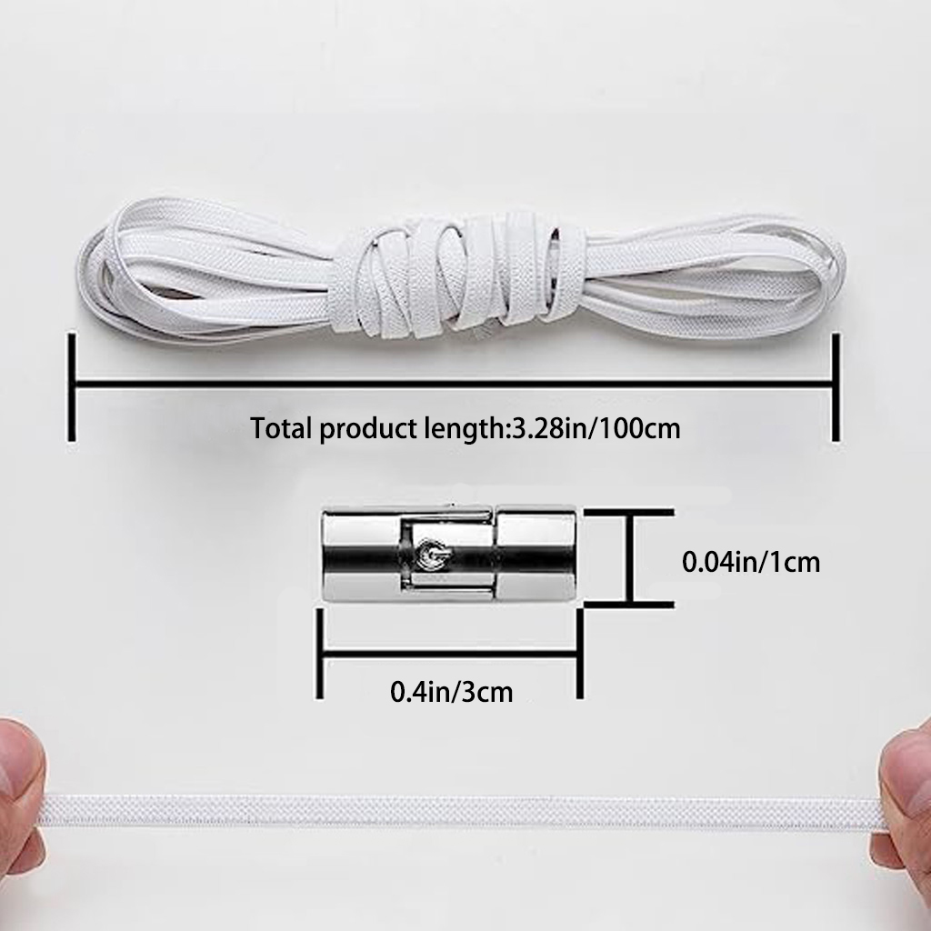 Elastic No-Tie Shoelaces Quick Lacing System สําหรับรองเท้าวิ่ง Trainers กีฬารองเท้าผ้าใบ