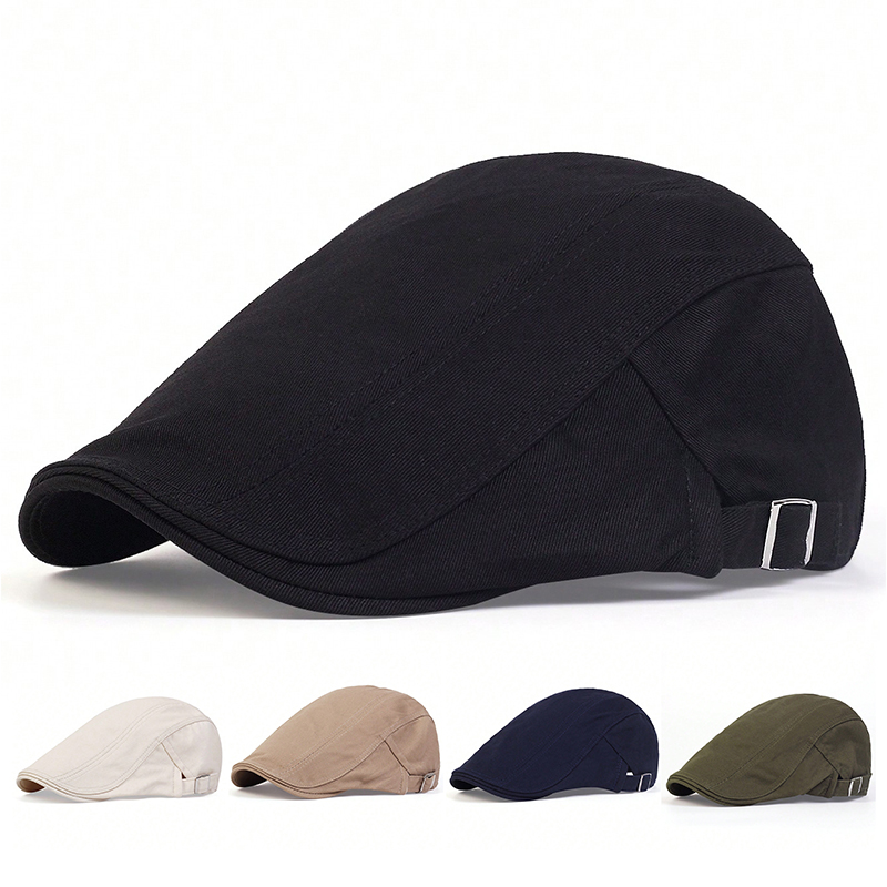 Unisex สีทึบ Beret ปรับ Newsboy หมวกอังกฤษ Retro ฤดูใบไม้ผลิฤดูใบไม้ร่วงหมวกท่องเที่ยว