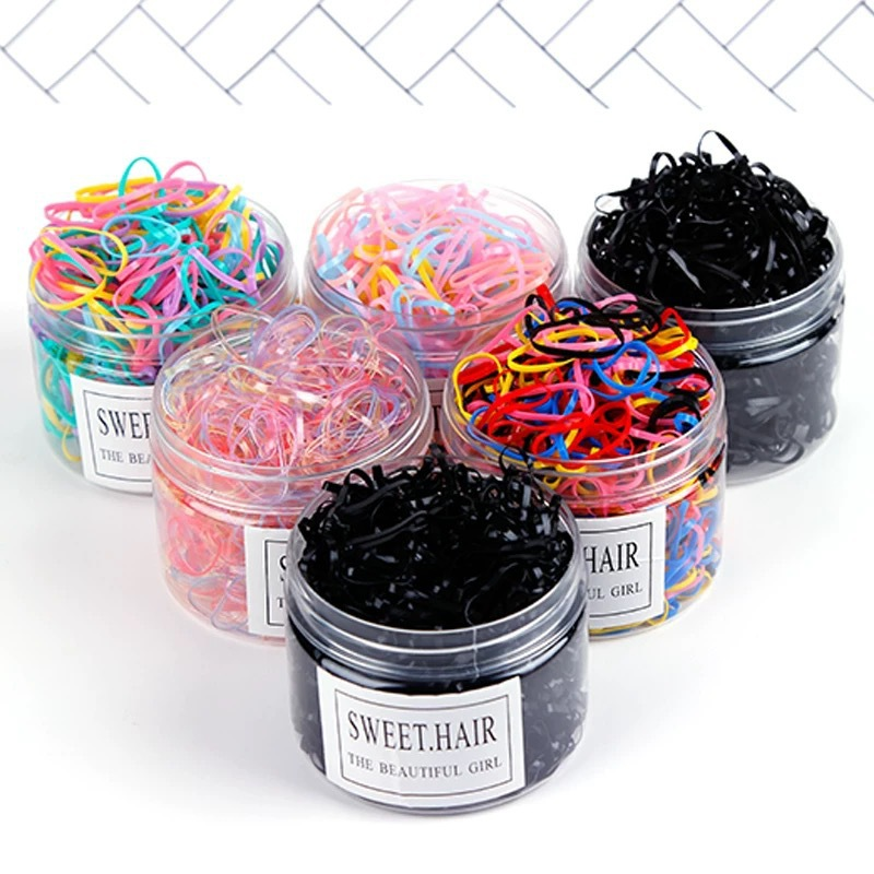 1500 PCS/ขวดทิ้งขนาดเล็กสีดำผู้ใหญ่แถบคาดศีรษะหญิง Inssen ผม Band หญิงผมผูก Headdress