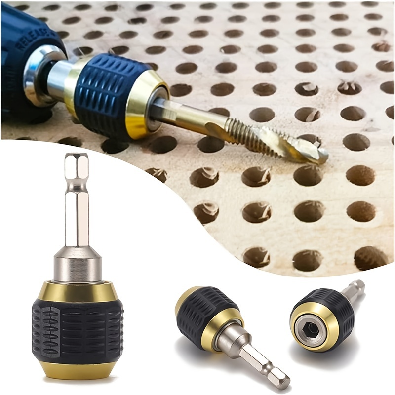 ที่ใส่ดอกสว่านแบบเปลี่ยนด่วน 1/4 "Hex Shank สว่านส่วนต่อขยาย, ข้อต่อดอกสว่านหกเหลี่ยมแบบ Quick-Release สำหรับไขควงบิตถั่วสว่านอะแดปเตอร์ซ็อกเก็ตไดร์เวอร์ (2.4 + 6 นิ้ว)