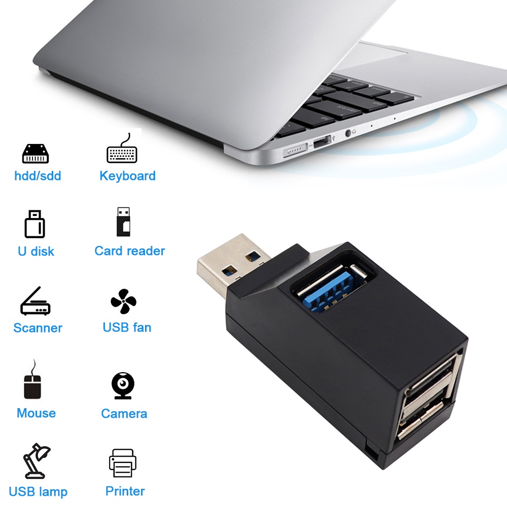 ฮับ USB 3.0 Mini 3 พอร์ตความเร็วสูง 5Gbps ตัวแยกแบบพกพา อะแดปเตอร์ความเร็วสูงสําหรับคอมพิวเตอร์แล็ปท็อป
