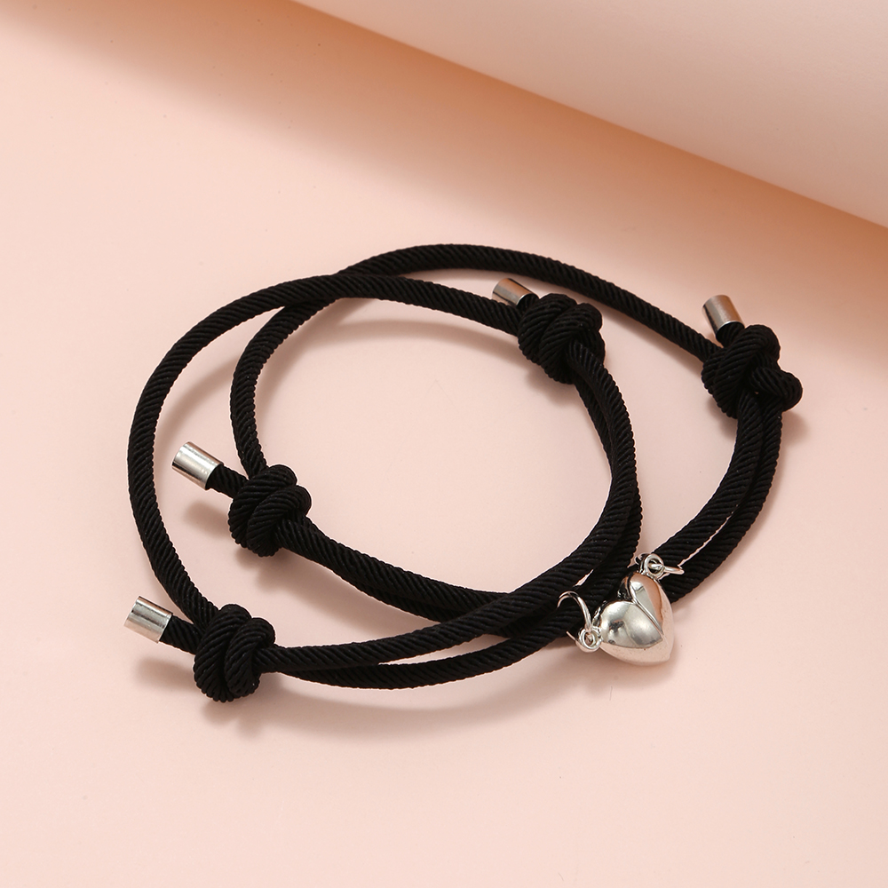 ที่เรียบง่ายและแฟชั่นใหม่โลหะผสม Love สร้อยข้อมือคู่,คู่แม่เหล็กดึงดูด Besties' สร้อยข้อมือ,เครื่องประดับสร้อยข้อมือคู่, ชุด 2 ชิ้น