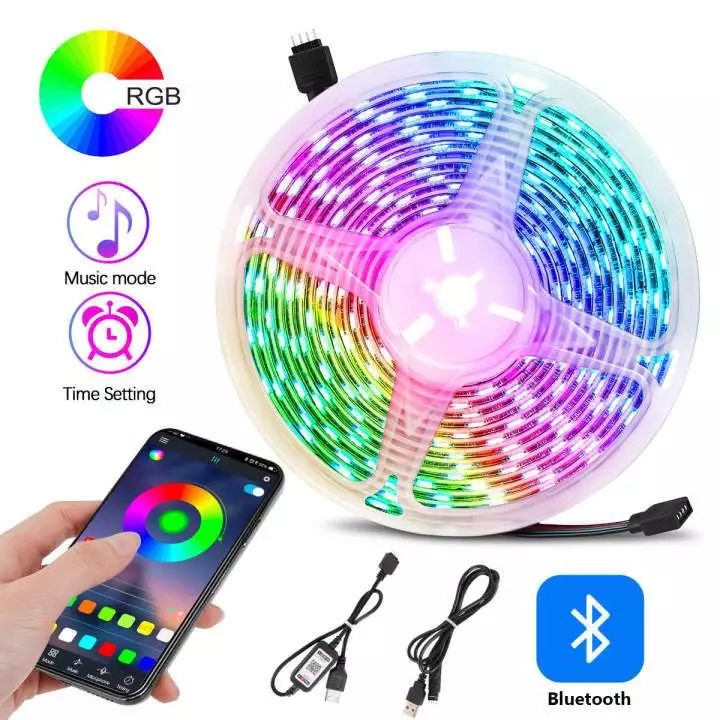ไฟเส้น LED RGB แบบยืดหยุ่น SMD 5050 สําหรับตกแต่งห้องและห้องนอน