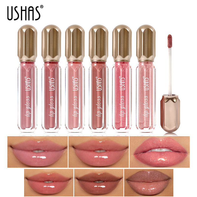 ลิปสติก ลิปกลอส เนื้อแมตต์ ประกายมุก ติดทนนาน 6 สี