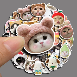 สติกเกอร์อิโมจิหัวแมวน่ารัก 50 ชิ้น Diy คอมพิวเตอร์ Washi Scrapbooking สติกเกอร์ศิลปะหัตถกรรมแล็ปท็อปสติกเกอร์