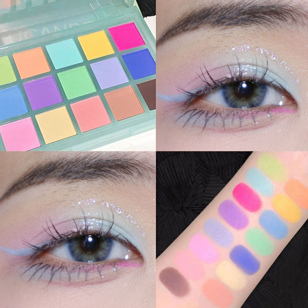 พาเลทอายแชโดว์ เนื้อแมตต์ สีมาการอง มี 15 สี