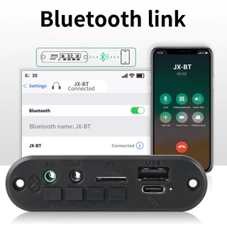 [Shopee Choice] 2*3W 6W เครื่องขยายเสียง 5V MP3 บอร์ดบลูทูธ 5.0 เสียงสเตอริโอ DIY รถ MP3 เครื่องเล่นวิทยุ FM TF USB 3.5 มม.แจ็คไมโครโฟนบันทึก Call