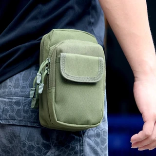 กระเป๋าของชาย Multifunction กันน้ำ ทนทาน สำหรับใส่มือถือและเหรียญ แบบตั้ง สะพายเข็มขัด
