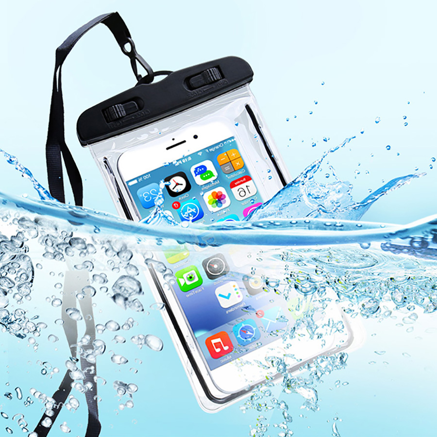 กระเป๋าใส่โทรศัพท์มือถือ PVC แบบลอยน้ํา กันน้ํา สีใส สําหรับว่ายน้ํากลางแจ้ง
