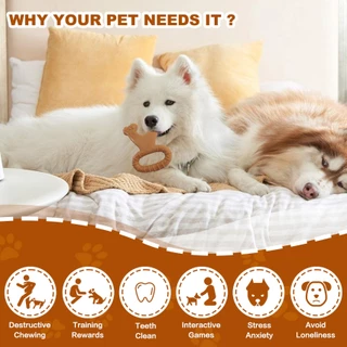 ของเล่นเคี้ยวสุนัขที่ทนทาน – ของเล่นแบบโต้ตอบที่ยากสําหรับสุนัขขนาดใหญ่ขนาดกลางและขนาดเล็กเพื่อบรรเทาความเบื่อหน่ายเล่นกับสัตว์เลี้