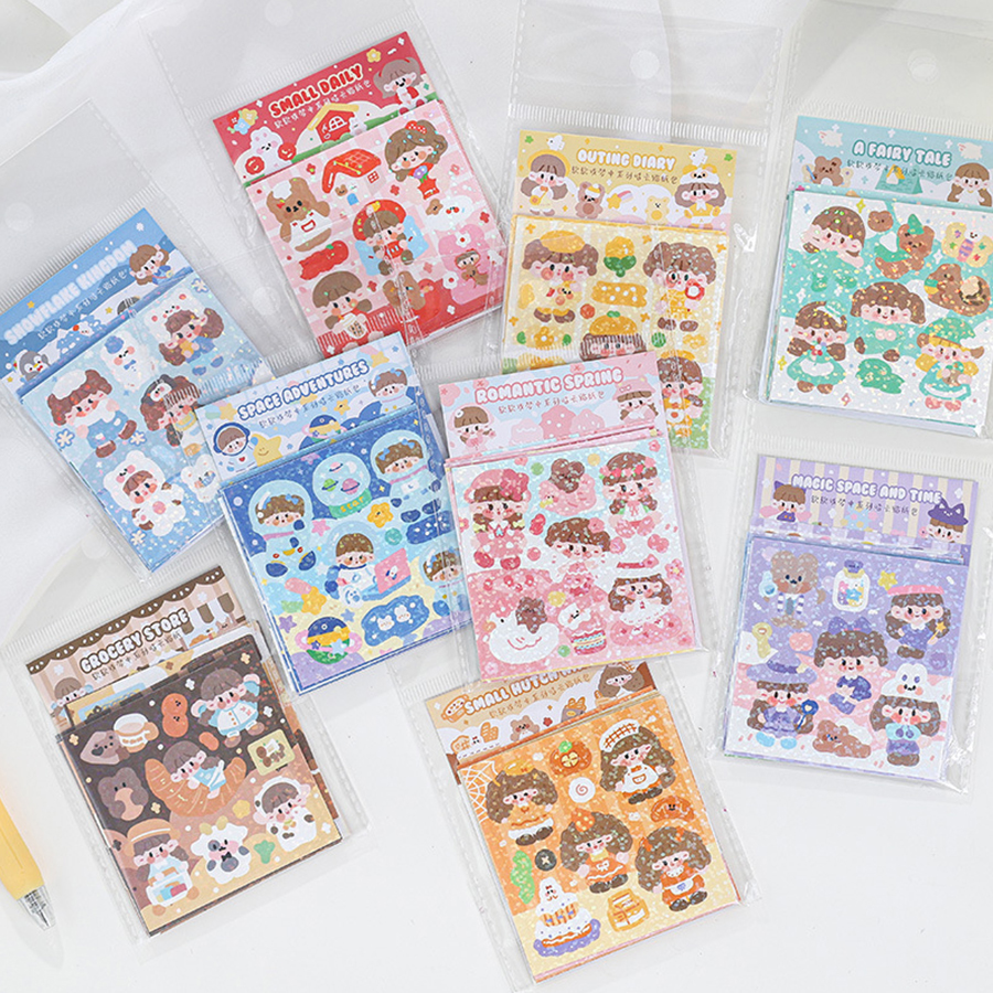 Goo Card Sticker Pack Soft Play Dream Series สาวน่ารัก DIY คู่มือวัสดุ 10 แผ่น