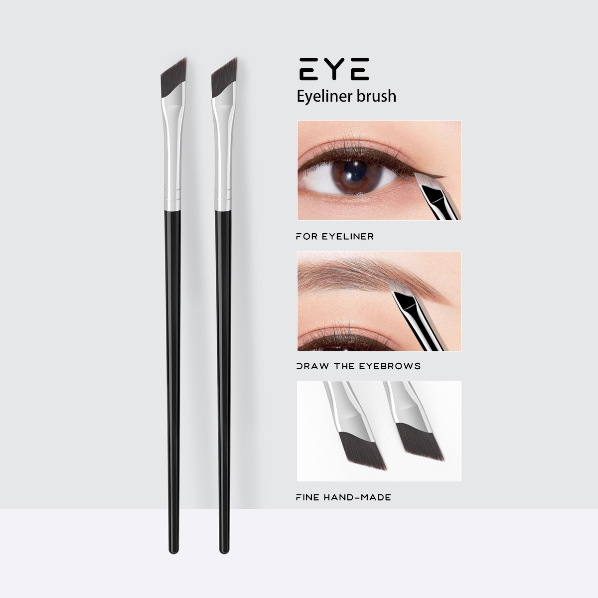 แปรงเขียนคิ้ว เฉียง สีดํา 2 ชิ้น สําหรับทําความสะอาดรถยนต์ FINDCOLOR
