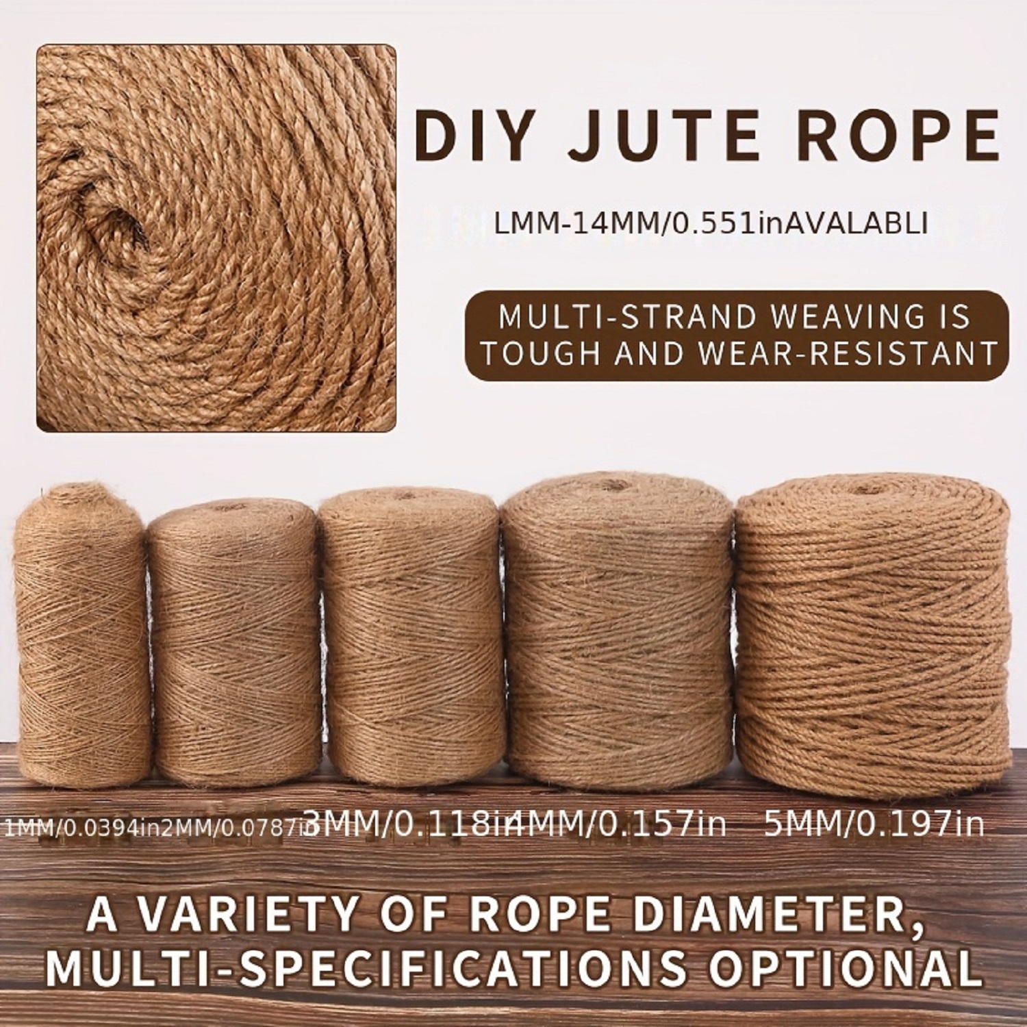 1mm-12mm Handmade Twine เชือกสําหรับแมวโพสต์ DIY Scratching ตกแต่งเป็นมิตรกับสิ่งแวดล้อมโครงการบ้านเฟอร์นิเจอร์สัตว์เลี้ยง Refresh ของขวัญ