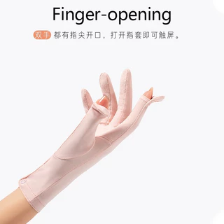 ฤดูร้อนผ้าไหมน้ําแข็งถุงมือป้องกันรังสียูวีสีดําแฟชั่น ไม่จํากัดเพศ น้ําหนักเบาระบายอากาศสําหรับขี่จักรยานกลางแจ้ง