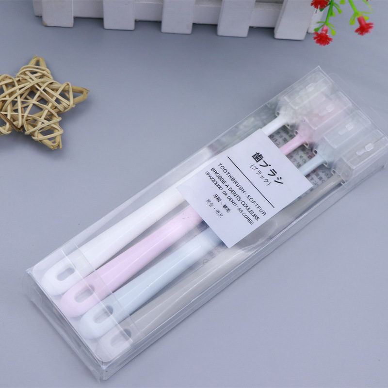มาการอง แปรงสีฟัน 4 ชิ้น 4 สี ถ่านไม้ไผ่ ขนแปรงนุ่มพิเศษ สําหรับครอบครัว การเดินทาง แปรงสีฟันหัวใหญ่