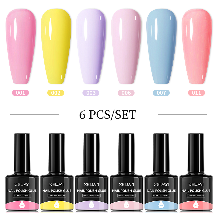 Xeijayi ยาทาเล็บเจล สีมาการอง สีแคนดี้ 6 สี เหมาะกับฤดูใบไม้ผลิ สําหรับผู้หญิง DIY