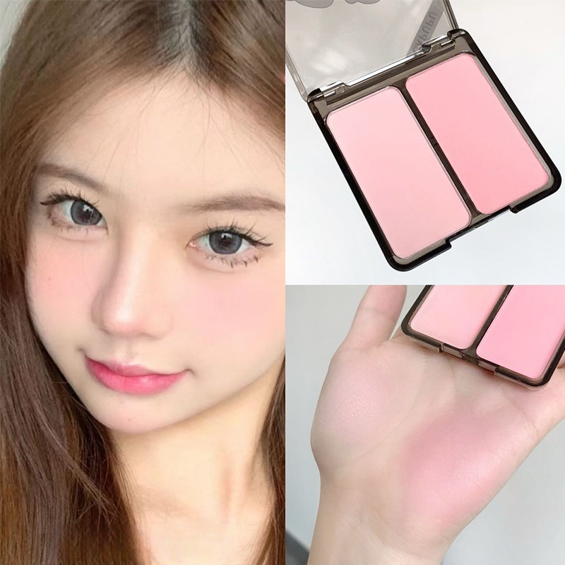 ซื้อ บลัชออนสองสี Nude Makeup Matte Natural Contouring One Long-Lasting Color Rouge Two-Color Blush