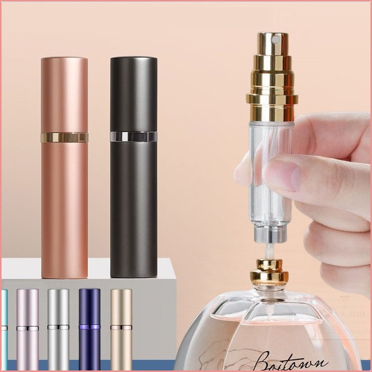 6ml น้ําหอม Atomizer แบบพกพา Liquid คอนเทนเนอร์สําหรับเครื่องสําอาง Traveling Mini อลูมิเนียมสเปรย์ขวดเปล่ารีฟิล Косметика
