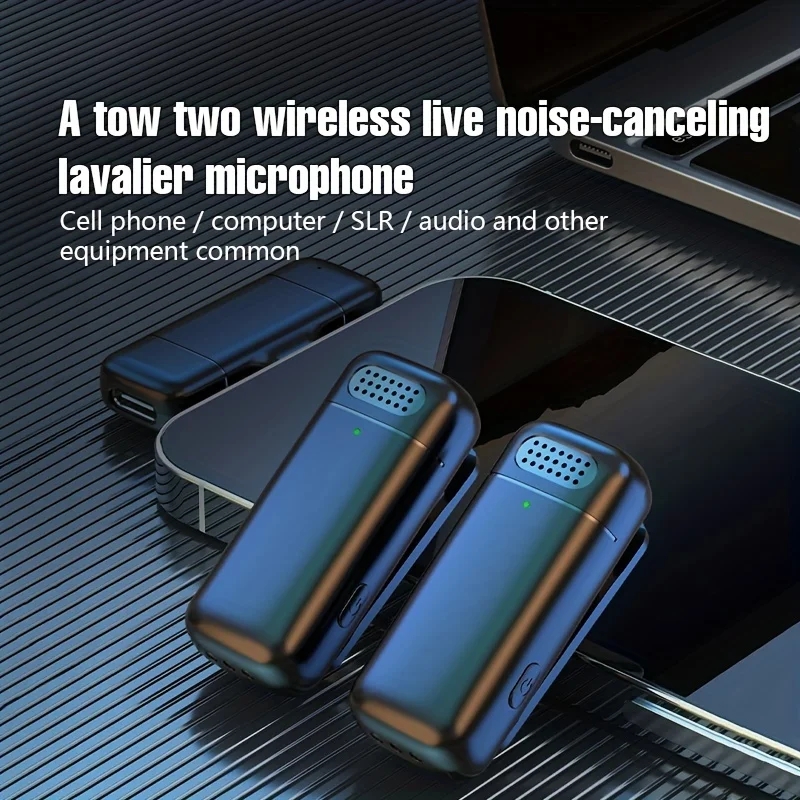 ไมโครโฟนไร้สายสําหรับโทรศัพท์ Lavalier ไมโครโฟน Mini Mic การบันทึกเสียงรบกวน Cancelling ไมโครโฟนสําหรับ Type-C โทรศัพท์ Android Live