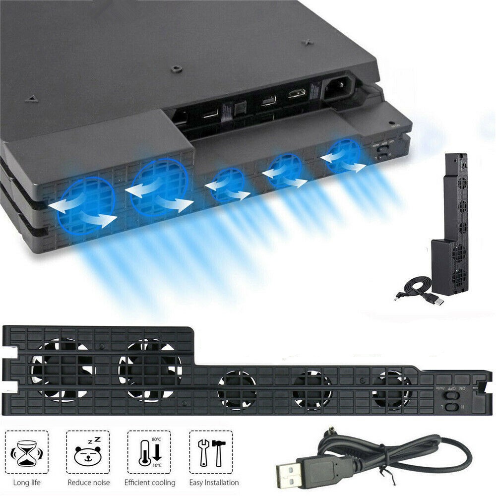 ฐานรองรับสําหรับ Sony PlayStation Play Station PS4, PS4 Pro, PS4 Slim พร้อมขาตั้งและพัดลมระบายความร้อน อุปกรณ์เสริมคอนโซลทนทาน