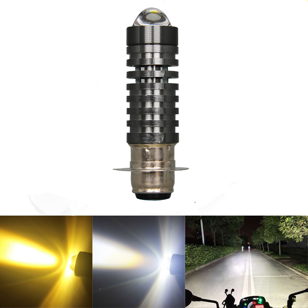 Universal Dual สี LED หลอดไฟหน้าสําหรับรถจักรยานยนต์ High-Yellow Low-White 3000K/6000K Plug-and-Play