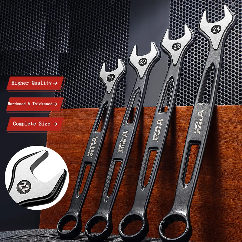 ใหม่ Shark 6-24 มม.ประแจผสม Dual-purpose ประแจประหยัดแรงงาน Anti Slip เมตริก Universal Spanner สําหรับซ่อมรถยนต์เครื่องมือ ﻿