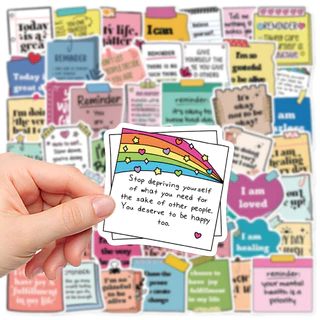 สร้างแรงบันดาลใจ Self-Affirmation สติกเกอร์ 50 ชิ้นความงามสติกเกอร์กันน้ําสติกเกอร์โทรศัพท์สําหรับส่วนบุคคลโรงเรียนแล็ปท็อป