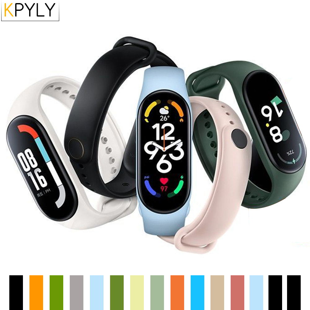 อย่างเป็นทางการซิลิโคนสําหรับ Xiaomi Mi Band 4 5 6 7 สร้อยข้อมือกีฬานาฬิกาสายรัดข้อมือ Miband4 miband7 Correa Mi Band 3 4 5 6 7 Band