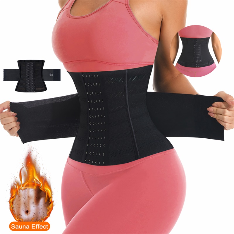 Wechery เทรนเนอร์เอว Body Shaper Corset Belt 7 Steel Bones Double Compression Slimming Girdle