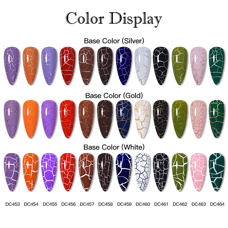 Mtssii 12 สี Crackle Gel Polish Cracking Nail Lacquer Quick Drying Nail Art Gel Air Dry 7ml