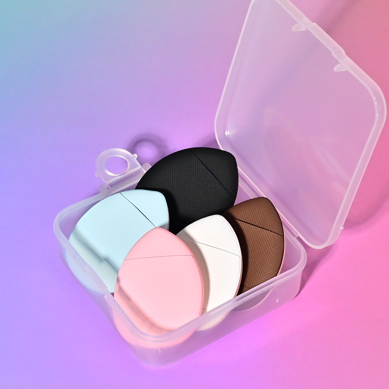 5/20 ชิ้น Mini Puff,5 ชิ้นพร้อมฮาร์ดเคส,พัฟนิ้วแบบพกพาสําหรับเดินทาง,เบาะลมนิ้วหัวแม่มือ