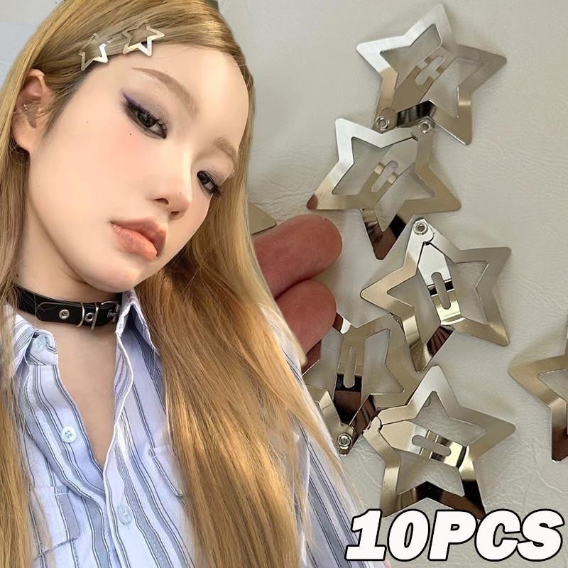 Y2k โลหะห ้ าชี ้ Star ด ้ านข ้ าง Banger คลิปผม Punk เผ ็ ดสาว Retro แฟชั ่ น BB หวาน Cool Pentagram Hairpin