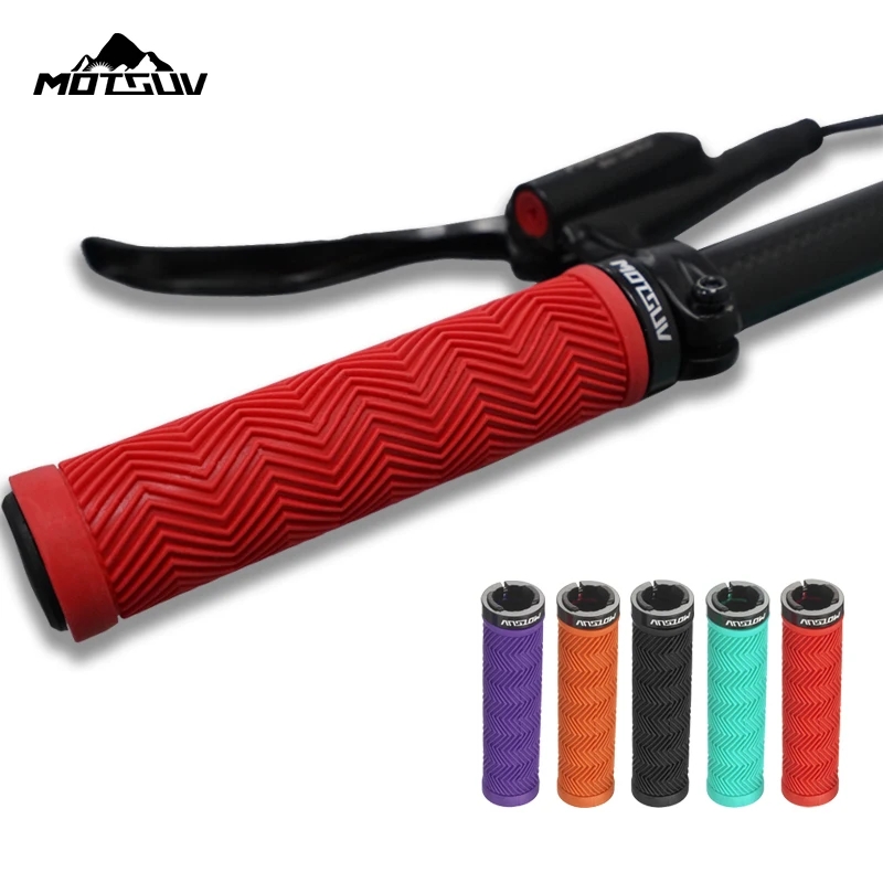 Mtb Grips จักรยานเสือภูเขาล็อคอลูมิเนียม Clamp Grip Lock บน Anti-Slip จักรยาน Shock-Proof Handle