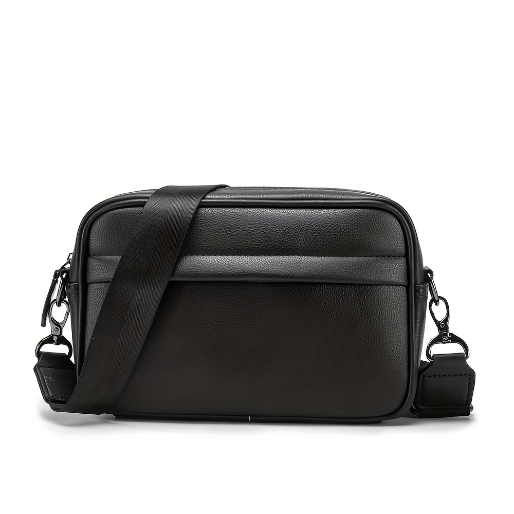 Casual Solid Mens Crossbody Bag Messenger Bag Mens PU Leather Crossbody Shoulder Bags Male Handbag Bags Cross Body Bag