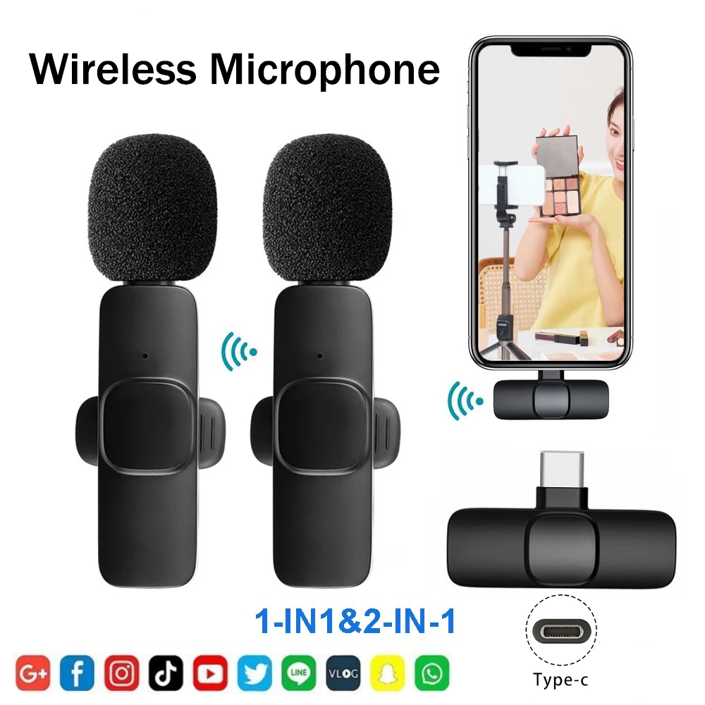 K9 ไมโครโฟนไร้สายปกชาร์จ Usb Type C บันทึกเสียง Vlog ไมโครโฟนสําหรับเล่นเกมสดการสอนโทรศัพท์มือถือ