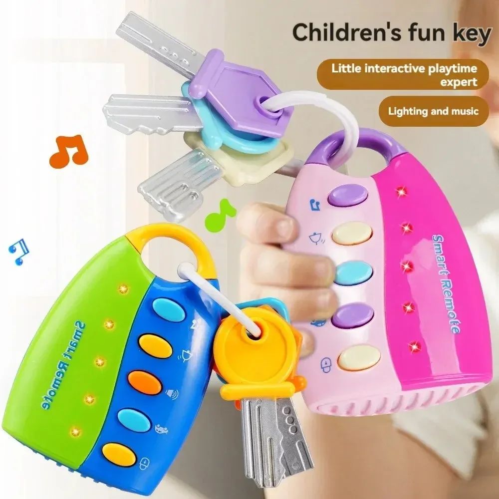 Baby Early Education พร้อมไฟและเพลงจําลองกุญแจรถจําลองเสียงรถ Early Education การศึกษาของเล่นสนุก