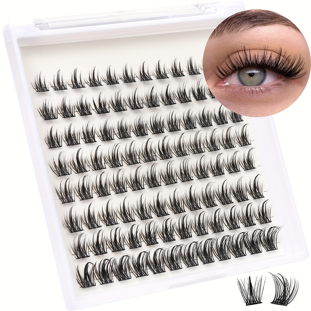 Lash Clusters DIY Eyelash Extensions 96pcs Cluster Lashes Wispy ขนตาปลอม AD Curling 8-16 มม.หนา Fluffy Eyelash Clusters