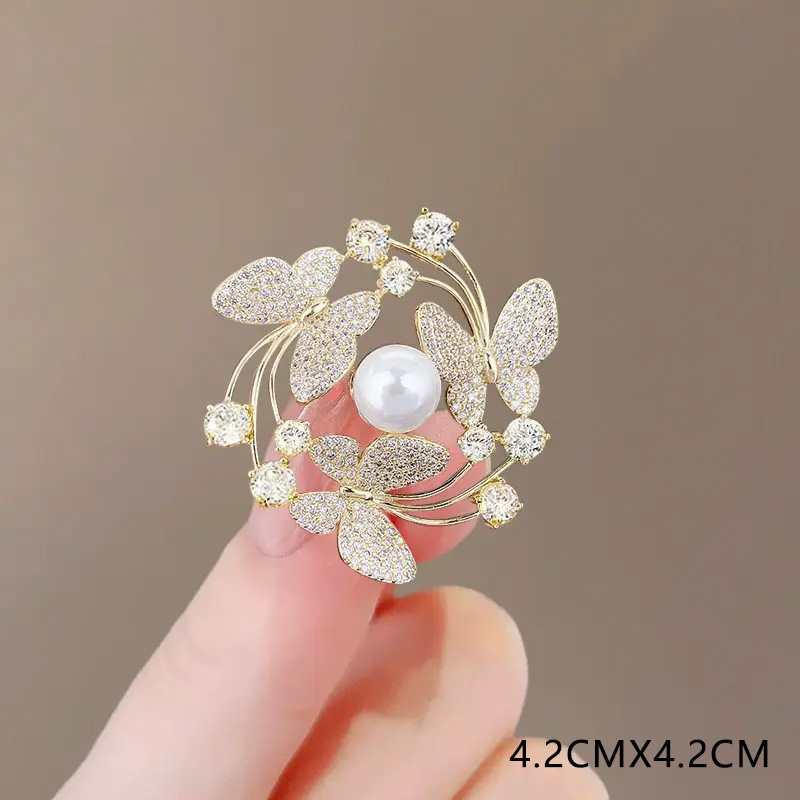 เข็มกลัดทิวลิปดอกไม้ผีเสื้อใบแปะก๊วย-เข็มกลัดมุกหรูหราสําหรับผู้หญิง,อุปกรณ์เสริมสูทอเนกประสงค์ของขวัญคริสต์มาส - รูปที่ 4