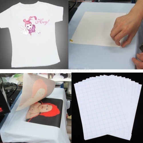 เสื้อยืดพิมพ์ลาย 10x Iron-On แผ่นกระดาษถ่ายเทความร้อน