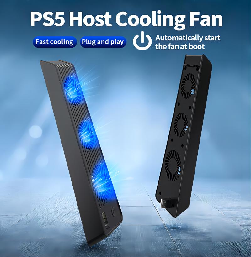 Aolion สําหรับ PS5 Console Cooler - ระบบพัดลมระบายความร้อนแบบขยาย 3 ขั้นตอนพร้อมโฮสต์ USB ทํางานเงียบหม้อน้ําที่มีประสิทธิภาพ