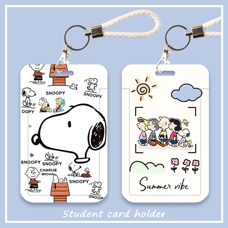 ที่ใส่บัตรหน้าใหญ่ Snoopy แบบพับเก็บได้ คอนักเรียนน่ารัก อนุบาล Pick Up แขวน Campus Bus Hard Meal Pass, Hotspots: สายคล้องโทรศัพท์ + เชือกเส้นเล็กสําหรับ Id + Tali Gantung Handphone