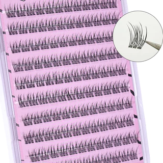 Voluminous ไม่ต้องใช้กาวขนตาปลอมแบบมีกาวในตัวปุยหางปลาดอกทานตะวันหนา Curling Lash Extension DIY อะนิเมะ