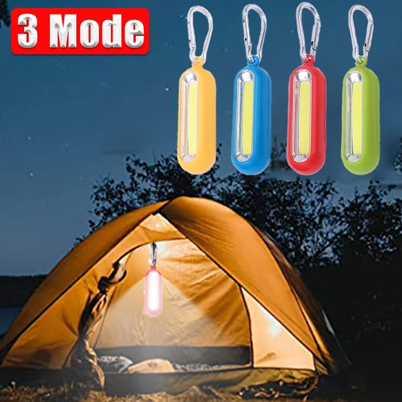 แบบพกพา Mini COB LED พวงกุญแจไฟฉาย 3 โหมด LED Flashliaht แบตเตอรี ่ ขับเคลื ่ อนกลางแจ ้ ง Camping เดินป ่ าตกปลาไฟฉาย
