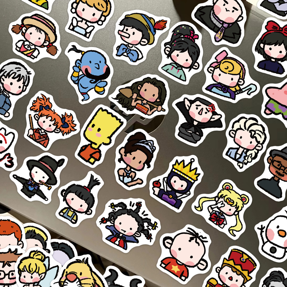 90ชิ้น ย้อนยุคคลาสสิกนิเมชั่นสติกเกอร์ อิน สไตล์การ์ตูนน่ารักนิเมชั่นตกแต่งกรณีโทรศัพท์มือถือคอมพิวเตอร์สติกเกอร์กันน้ํา