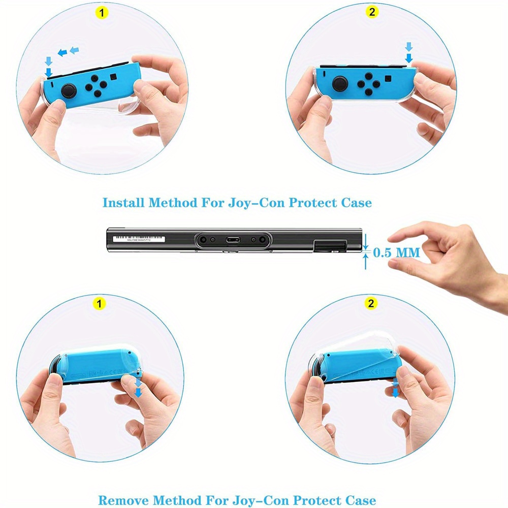 Dockable PC Clear Hard Case สําหรับ Nintendo Switch & Switch OLED, เคสป้องกันสําหรับคอนโทรลเลอร์ NS OLED JoyCon