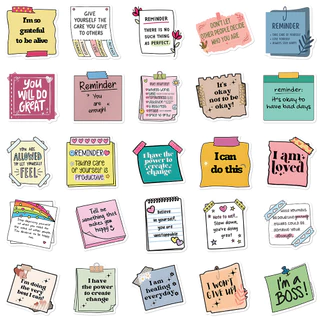 สร้างแรงบันดาลใจ Self-Affirmation สติกเกอร์ 50 ชิ้นความงามสติกเกอร์กันน้ําสติกเกอร์โทรศัพท์สําหรับส่วนบุคคลโรงเรียนแล็ปท็อป