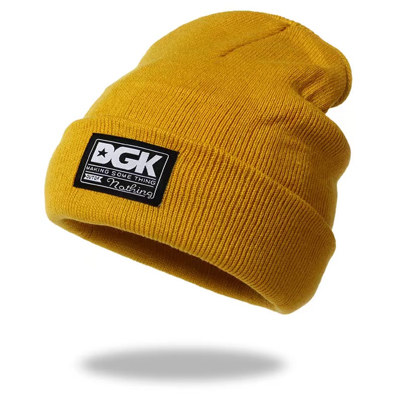 หมวกสกีขนสัตว์ตัวอักษร DGK ทุกเพศ - หมวกบีนนี่ถักด้วยความร้อนสําหรับกีฬาฤดูหนาว/Urban Commute